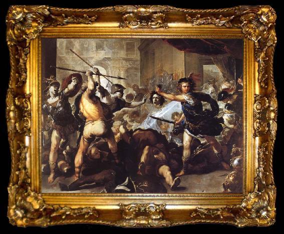 framed  Luca  Giordano Perseus Turning Phineas and his followers to stone, ta009-2